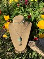 Amazonite healing gemstone necklace, pendant with matching Amazonite chip bracelet