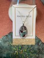 Healing Gemstone Crystal necklace made with Amazonite, and Garnet. Protection necklace made with natural stones.