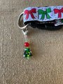 Pet collar charm, Christmas themed, healing gemstone charm, purse accessory