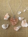 Unique Himalayan Salt Heart Pendant Necklace - Natural Purifying Crystal Charm on Gold or Silver Chain