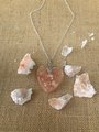 Unique Himalayan Salt Heart Pendant Necklace - Natural Purifying Crystal Charm on Gold or Silver Chain