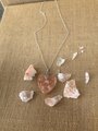 Unique Himalayan Salt Heart Pendant Necklace - Natural Purifying Crystal Charm on Gold or Silver Chain