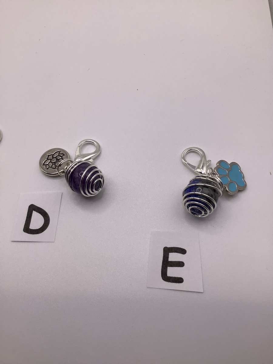 Healing crystal gemstone pet charm, collar charm, pet amulet, protection pet charm. Purse charm, crystals for dogs, cats, zipper pull.