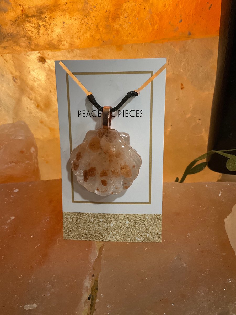 Himalayan Salt Shell Necklace - Healing & Protection Pendant - Unique Crystal Jewelry Gift