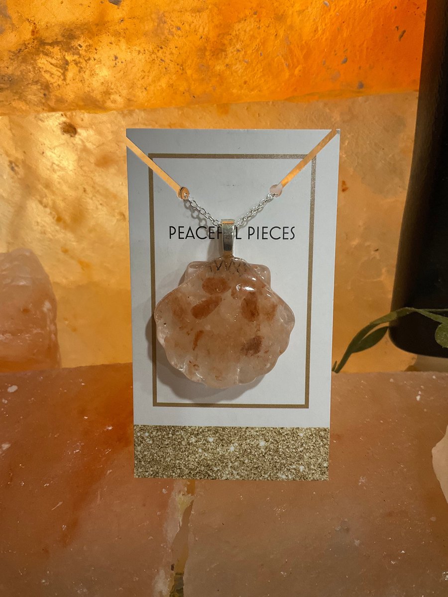 Himalayan Salt Shell Necklace - Healing & Protection Pendant - Unique Crystal Jewelry Gift
