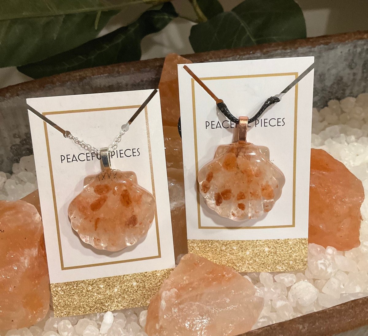 Himalayan Salt Shell Necklace - Healing & Protection Pendant - Unique Crystal Jewelry Gift