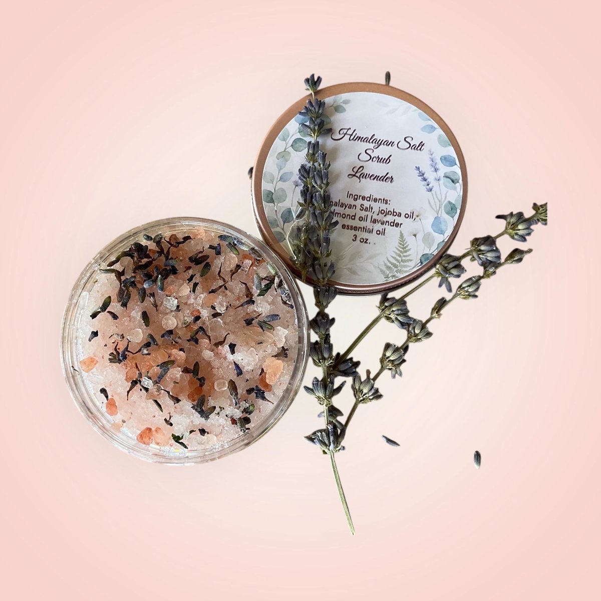 Himalayan Salt Lavender Bath Scrub | Exfoliating for Skin Brightening, Detox,  | Natural Shower Exfoliator