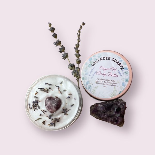 Argon Oil Whipped Body Butter with Lavender, Spa Gift, Skin Moisturizer