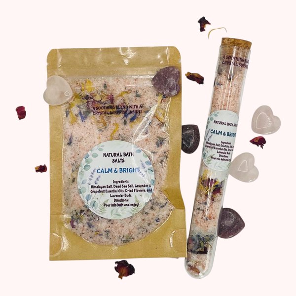 Natural Himalayan Bath Salts with Rose Quartz Surprise | Healing Dead Sea & Mineral Spa Soak,